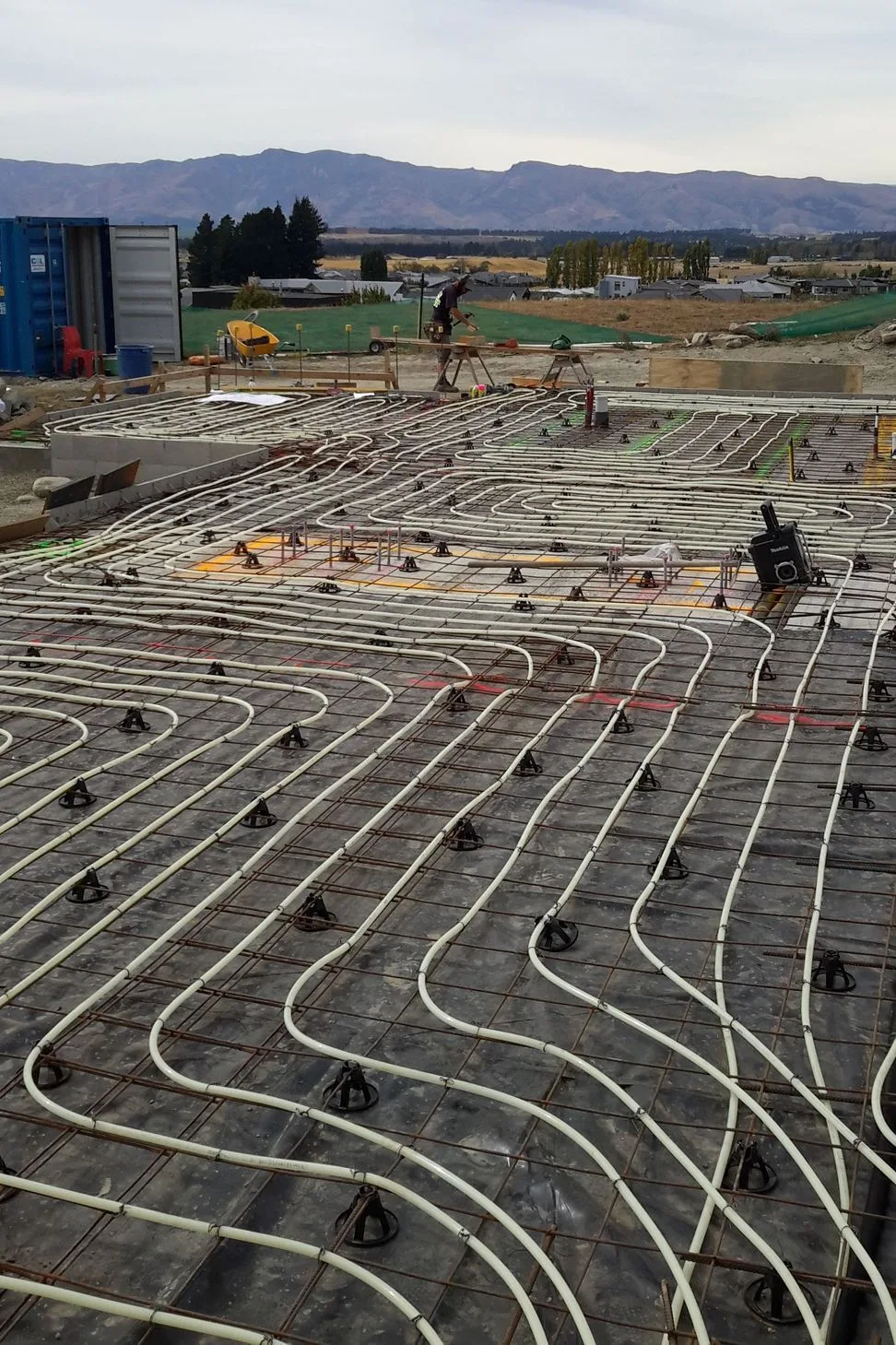 Underfloor heating pipework installed at West Meadows Drive II